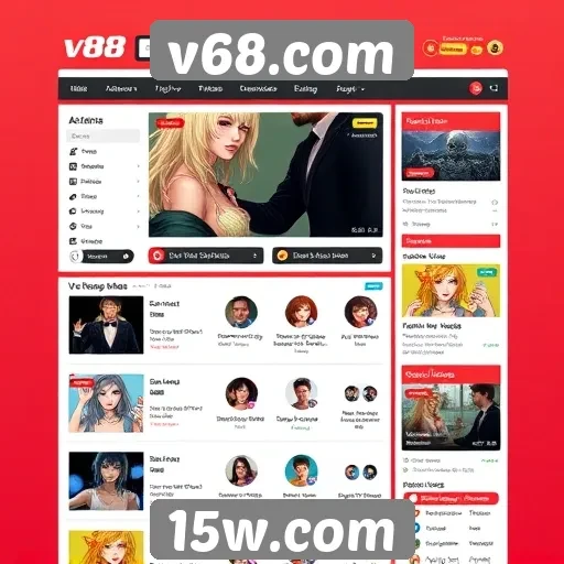 Análise da interface do usuário do site v68.com
